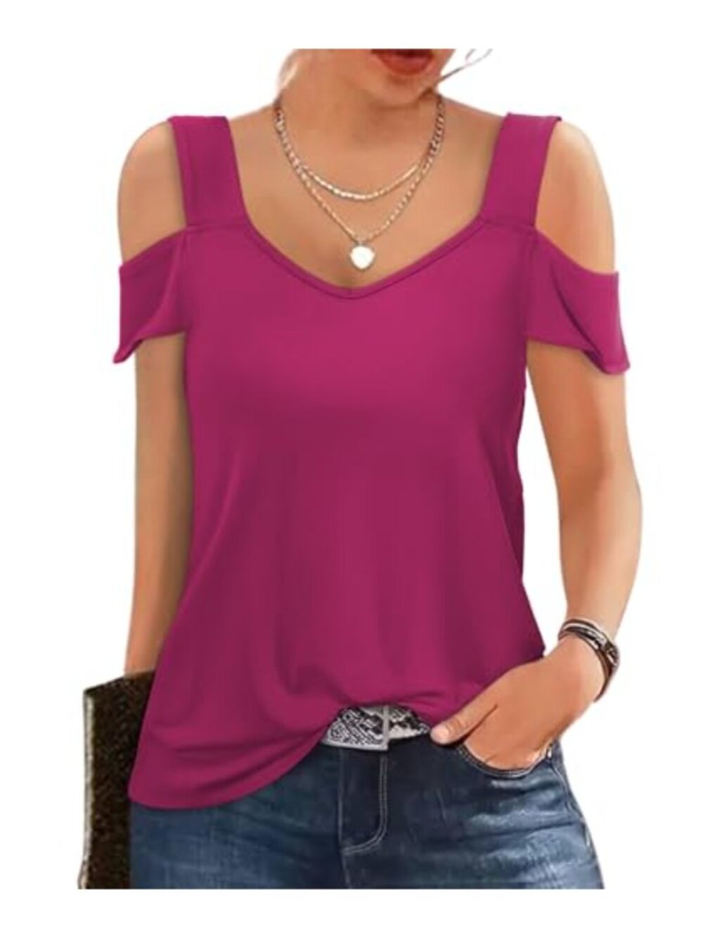 Women's Cold Shoulder Tank Top Scoop Neck Summer Casual Breathable